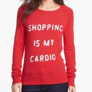 Wildfox White Label Shopping Is My Cardio Sequin Angora Blend Sweater‎